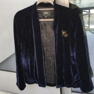 OBEY indigo velvet jacket